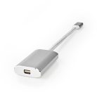 USB-C™ Adapter | USB 3.2 Gen 1 | USB-C™ Dugasz | Mini DisplayPort Aljzat | Power delivery | 0.20 m | Kerek | Aranyozott | Márkás / Nejlon Tok | Ezüst | Ablakos Fedő Doboz