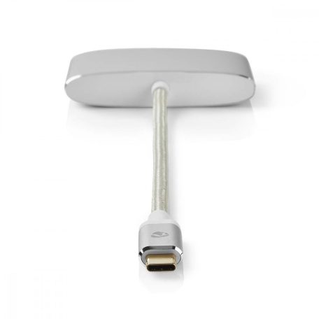 USB Többportos Adapter | USB 3.2 Gen 1 | USB-C™ Dugasz | HDMI™ Kimenet / USB-A Aljzat / USB-C™ Aljzat | 5 Gbps | 0.20 m | Kerek | Aranyozott | Márkás / Nejlon Tok | Ezüst | Ablakos Fedő Doboz