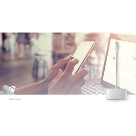 USB Többportos Adapter | USB 3.2 Gen 1 | USB-C™ Dugasz | HDMI™ Kimenet / USB-A Aljzat / USB-C™ Aljzat | 5 Gbps | 0.20 m | Kerek | Aranyozott | Márkás / Nejlon Tok | Ezüst | Ablakos Fedő Doboz