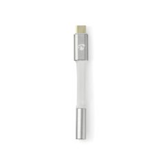   USB-C™ Adapter | USB 2.0 | USB-C™ Dugasz | 3.5 mm Aljzat | 0.08 m | Kerek | Aranyozott | Márkás / Nejlon Tok | Ezüst / Fehér | Ablakos Fedő Doboz