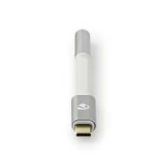   USB-C™ Adapter | USB 2.0 | USB-C™ Dugasz | 3.5 mm Aljzat | 0.08 m | Kerek | Aranyozott | Márkás / Nejlon Tok | Ezüst / Fehér | Ablakos Fedő Doboz