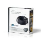 CCTV biztonsági kábel | BNC / DC | 10.0 m | Kerek | PVC | Fekete | Ajándék Dobozban