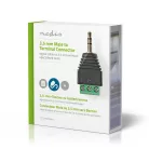 CCTV biztonsági csatlakozó | 3-as sorkapocs | 3.5mm Jack Dugasz | Dugasz | Fekete / Zöld