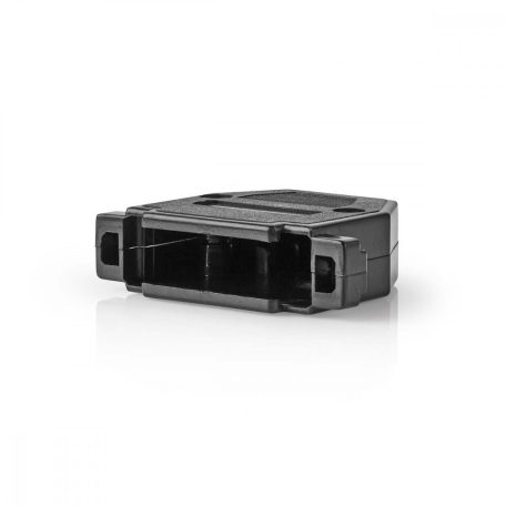 D-Sub csatlakozó ház | Nem nélküli | Egyenes | 1 db | ABS | Fekete | Műanyag Zacskó