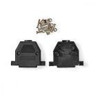 D-Sub csatlakozó ház | Nem nélküli | Egyenes | 1 db | ABS | Fekete | Műanyag Zacskó