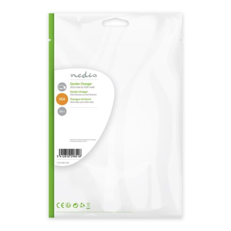 VGA adapter | VGA Dugasz | VGA Dugasz | Nikkelezett | Egyenes | Fém | Fém | Műanyag Zacskó