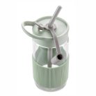 BUYDEEM CD1017-CG üveg palack szívószállal, 500 ml, boroszilikát üveg, beépített fogantyú