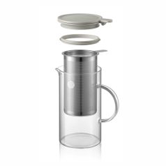   BUYDEEM CD2002/A1 teáskanna, 800 ml, boroszilikát üveg és acél, akár 150°C-ig hőálló