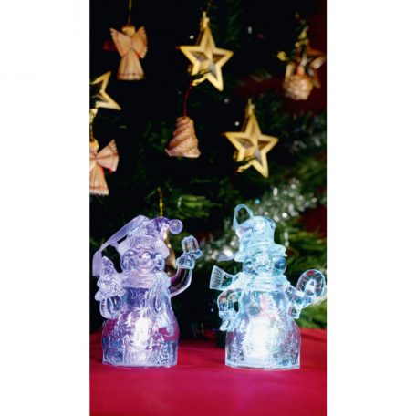 LED-es mécses dekoráció szett, 2 db, víztiszta akril