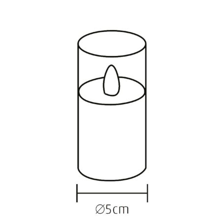 Home CDS 3 LED-es gyertyaszett üvegben, lángnyelv alakú LED, valódi viasz, 6 cm magas