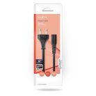 Tápkábel | Euro Férfi | IEC-320-C1 | Egyenes | Egyenes | Nikkelezett | 2.00 m | Lapos | PVC | Fekete | Doboz