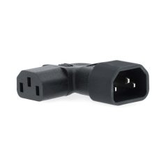   Extension Dugó | IEC-320-C13 | IEC-320-C14 | Döntött Bal | Nikkelezett | PVC | Fekete | Doboz | 1 db