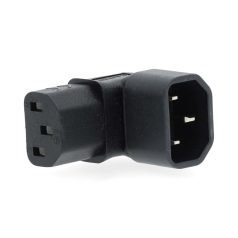   Extension Dugó | IEC-320-C13 | IEC-320-C14 | Könyök 90 ° | Nikkelezett | PVC | Fekete | Doboz | 1 db
