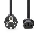 Tápkábel | Földelt Csatlakozó Dugó | IEC-320-C13 | Egyenes | Egyenes | Nikkelezett | 2.00 m | Kerek | PVC | Fekete | Label