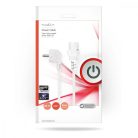 Tápkábel | Földelt Csatlakozó Dugó | IEC-320-C13 | Szögben | Egyenes | Nikkelezett | 2.00 m | Kerek | PVC | Fehér | Boríték