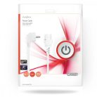 Tápkábel | Földelt Csatlakozó Dugó | IEC-320-C13 | Szögben | Egyenes | Nikkelezett | 5.00 m | Kerek | PVC | Fehér | Műanyag Zacskó