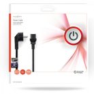 Tápkábel | Földelt Csatlakozó Dugó | IEC-320-C13 | Szögben | Egyenes | Nikkelezett | 10.0 m | Kerek | PVC | Fekete | Boríték