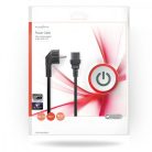 Tápkábel | Földelt Csatlakozó Dugó | IEC-320-C13 | Szögben | Egyenes | Nikkelezett | 3.00 m | Kerek | PVC | Fekete | Boríték