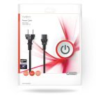 Tápkábel | Földelt Csatlakozó Dugó | IEC-320-C13 | Egyenes | Egyenes | Nikkelezett | 5.00 m | Kerek | PVC | Fekete | Boríték