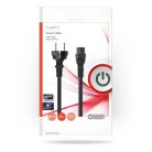 Tápkábel | Földelt Csatlakozó Dugó | IEC-320-C5 | Egyenes | Egyenes | Nikkelezett | 2.00 m | Kerek | PVC | Fekete | Boríték