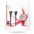 Tápkábel | Földelt Csatlakozó Dugó | Földelt Csatlakozó Aljzat | Egyenes | Egyenes | Nikkelezett | 5.00 m | Kerek | PVC | Fekete | Boríték