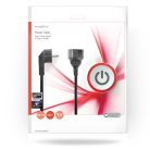 Tápkábel | Földelt Csatlakozó Dugó | Földelt Csatlakozó Aljzat | Szögben | Egyenes | Nikkelezett | 5.00 m | Kerek | PVC | Fekete | Boríték