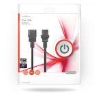 Tápkábel | IEC-320-C14 | IEC-320-C13 | Egyenes | Egyenes | Nikkelezett | 5.00 m | Kerek | PVC | Fekete | Boríték