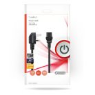 Tápkábel | Angol Dugasz | IEC-320-C13 | Szögben | Egyenes | Nikkelezett | 3.00 m | Kerek | PVC | Fekete | Boríték