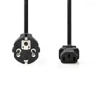 Tápkábel | Földelt Csatlakozó Dugó | IEC-320-C13 | Egyenes | Egyenes | Nikkelezett | 2.00 m | Kerek | PVC | Fekete | Papírfüles