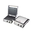 HAUSER CG-420 kontakt grill, 2000 W, tapadásmentes lapok, kivehető sütőlapok, szabályozható hőmérséklet, fekete/inox színű