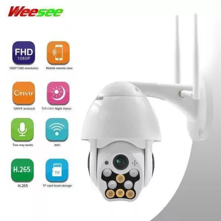 Pro vison Onvif 20P Wifi IP Kültéri Térfigyelő Kamera Full HD 1080p - 5MP - v380pro új típus 2 antennás ip65 megfigyelő biztonsági készlet mozgás követés hangfelvétel, CH22-2, V380PRO app.