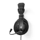 PC headset | Teljes Fület Befedő Kialakítás | Stereo | 1x 3.5 mm / 2x 3.5 mm | Felhajtható Mikrofon | Fekete