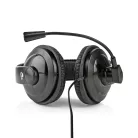 PC headset | Teljes Fület Befedő Kialakítás | Stereo | 1x 3.5 mm / 2x 3.5 mm | Felhajtható Mikrofon | Fekete