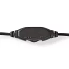 PC headset | Teljes Fület Befedő Kialakítás | Stereo | 1x 3.5 mm / 2x 3.5 mm | Felhajtható Mikrofon | Fekete