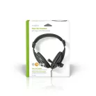 PC headset | Teljes Fület Befedő Kialakítás | Stereo | 1x 3.5 mm / 2x 3.5 mm | Felhajtható Mikrofon | Fekete