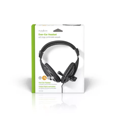 PC headset | Teljes Fület Befedő Kialakítás | Stereo | 1x 3.5 mm / 2x 3.5 mm | Felhajtható Mikrofon | Fekete