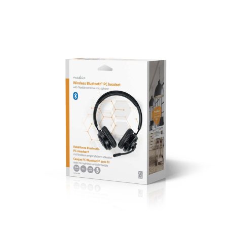 PC headset | Fülre Illeszkedő | Stereo | Bluetooth | Felhajtható Mikrofon | Fekete