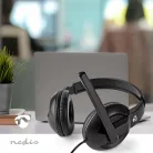 PC headset | Teljes Fület Befedő Kialakítás | Stereo | USB Type-A / USB Type-C™ | Felhajtható Mikrofon | Fekete