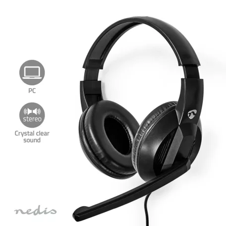 PC headset | Teljes Fület Befedő Kialakítás | Stereo | USB Type-A / USB Type-C™ | Felhajtható Mikrofon | Fekete