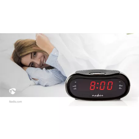 Digitális rádiós ébresztőóra | LED Kijelző | Idő kivetítés | AM / FM | Szundi funkció | Alvás időzítő | Riasztások száma: 2 | Fekete
