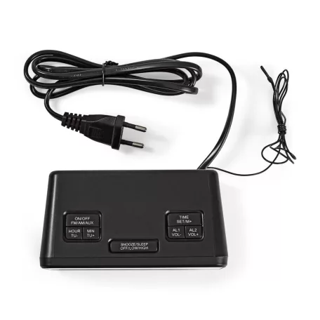 Digitális rádiós ébresztőóra | LED Kijelző | 1x 3.5 mm Audió Bemenet | Idő kivetítés | AM / FM | Szundi funkció | Alvás időzítő | Riasztások száma: 2 | Fekete