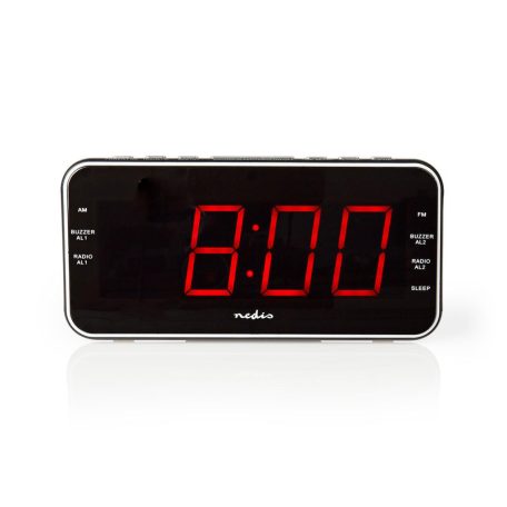 Digitális rádiós ébresztőóra | LED Kijelző | 1x 3.5 mm Audió Bemenet | Idő kivetítés | AM / FM | Szundi funkció | Alvás időzítő | Riasztások száma: 2 | Fekete