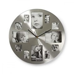   NEDIS dekor Falióra  12db behelyezhető családi képpel Átmérő: 400 mm | Fém | Ezüst 12db fénykép hellyel szuper ajándék