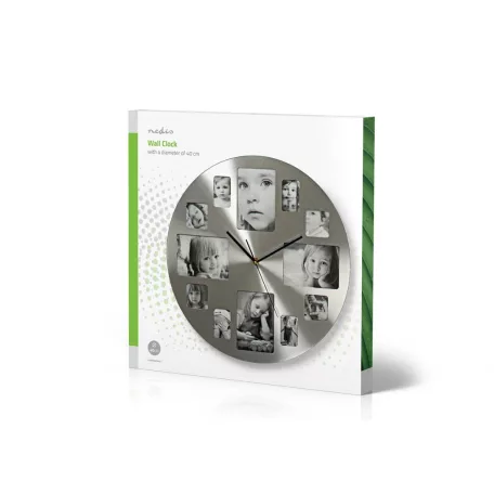 Falióra | Átmérő: 400 mm | Fém | Ezüst