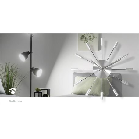 Falióra | Átmérő: 340 mm | Fém | Ezüst