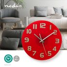 Falióra | Átmérő: 300 mm | Üveg | Piros