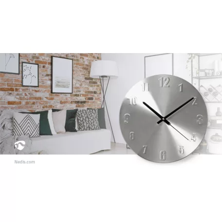 Falióra | Átmérő: 300 mm | Fém | Ezüst