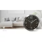 Falióra | Átmérő: 300 mm | Rozsdamentes Acél | Ezüst / Fekete