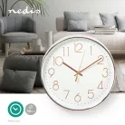 Falióra | Átmérő: 300 mm | Műanyag | Fehér / Rózsaarany