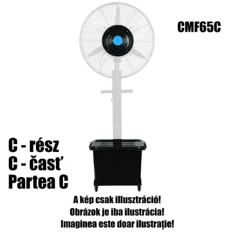 HOME CMF65 párásító ventilátor, 260 W, 64 cm-es lapátátmérő, 3 fokozat, 41 literes víztartály, oszcillálás